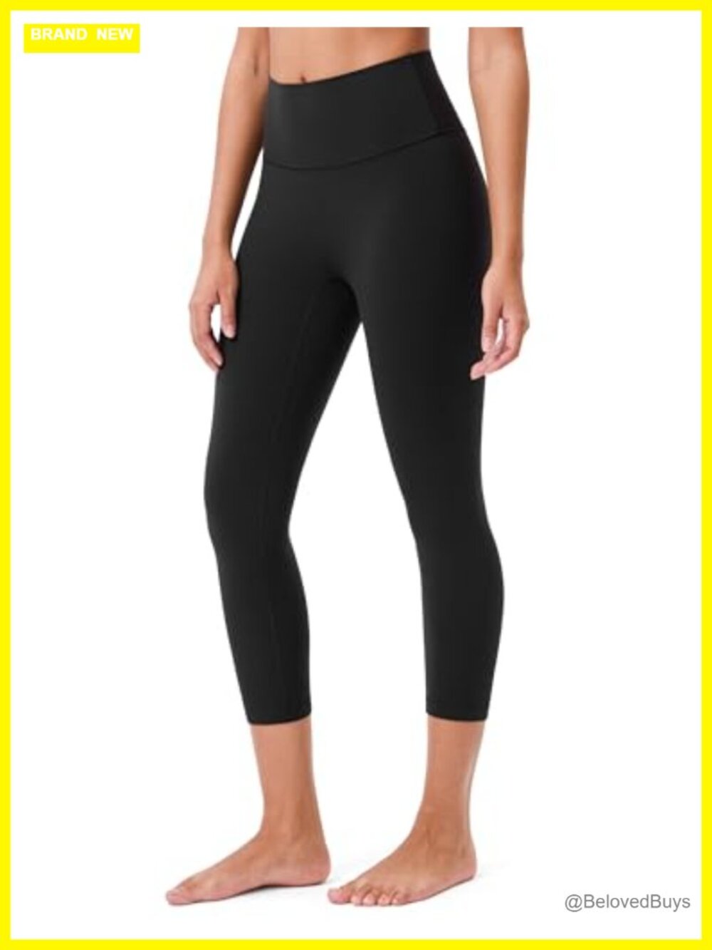 High Waisted Capri Leggings Seamless Front Cropped Yoga Pants
